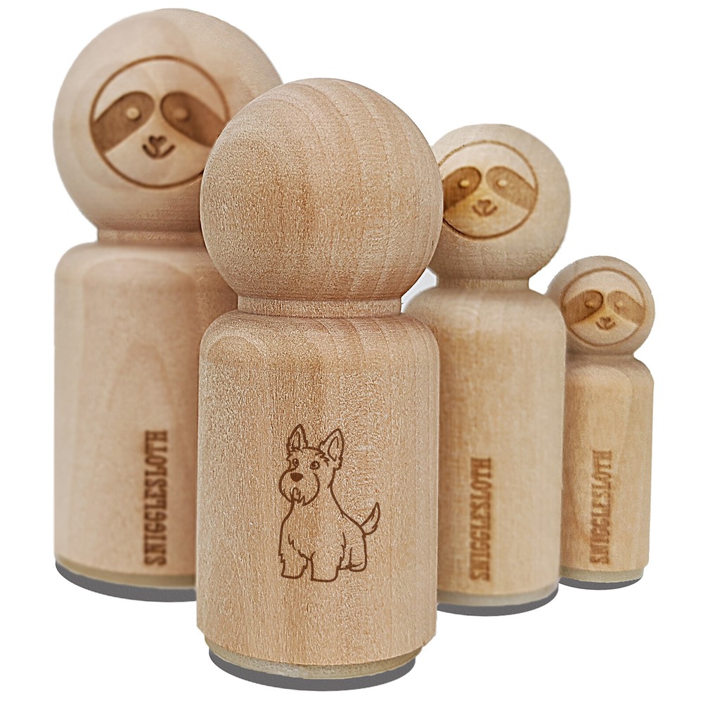 Scottish Terrier Dog Sitting Rubber Stamp for Stamping Crafting Planners