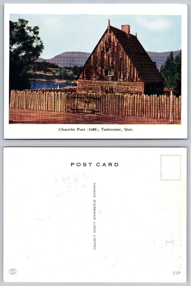 Chauvin Post 1600 Tadoussac Quebec Vintage Postcard Canada Steamship Lines