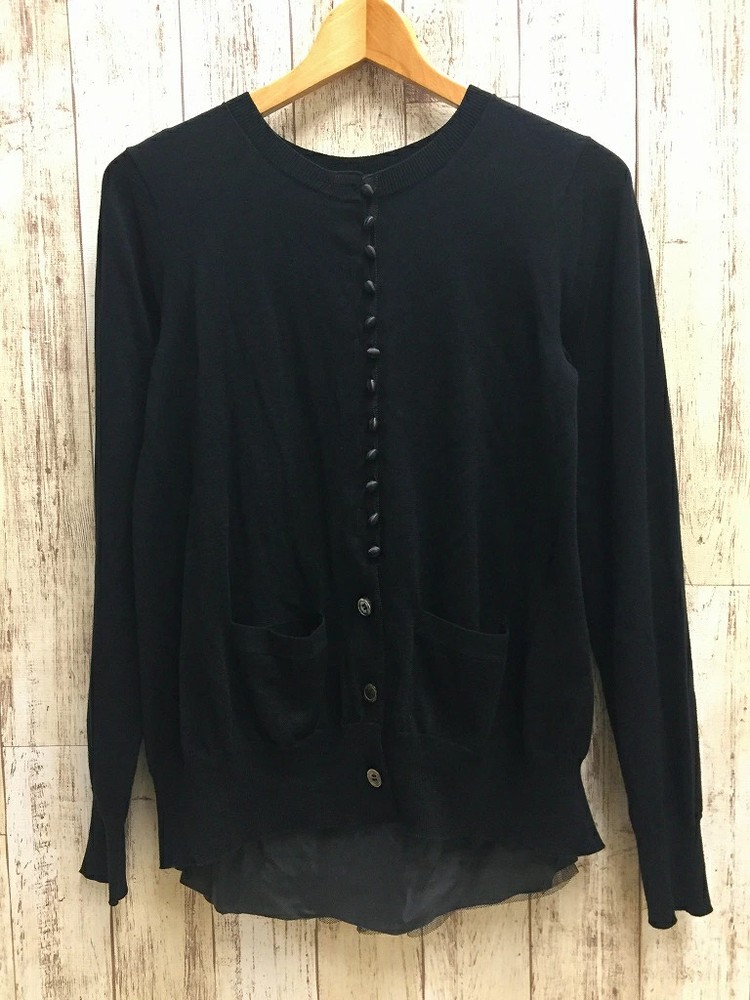Sacai Black Cotton Blend Cardigan M Used Vintage Stylish Knit Sweater