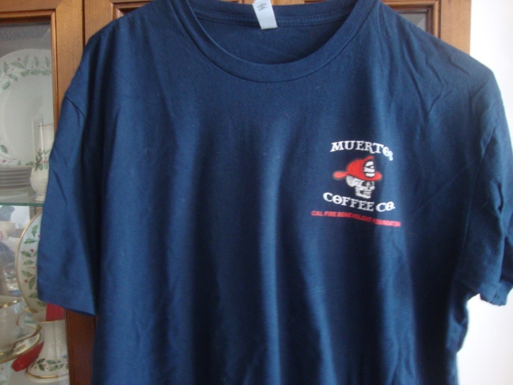 Muertos Coffee Co Cal Fire Benevolent Foundation T-Shirt Mens XL Firefighter