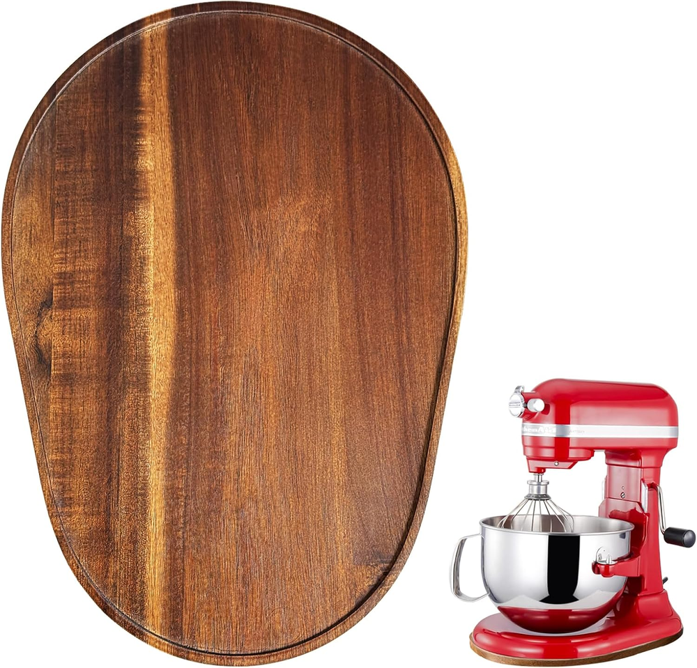 Acacia Wood Mixer Slider Mat for KitchenAid 5-8 Qt Tilt-Head Stand Mixer-image