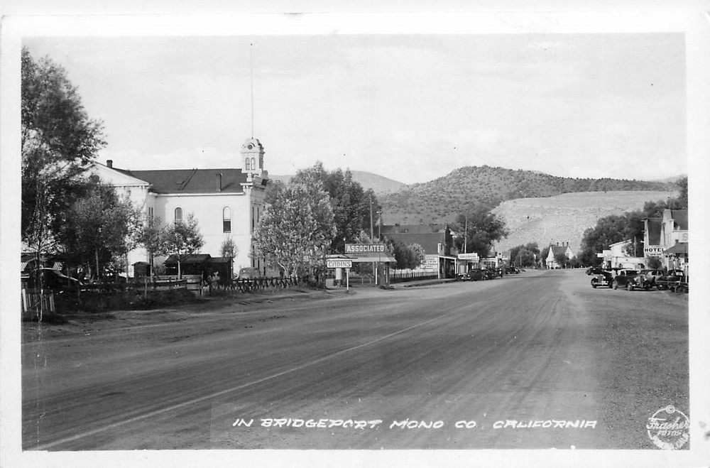 1940s Mono County California Bridgeport Street Frasher RPPC Postcard 26-4956