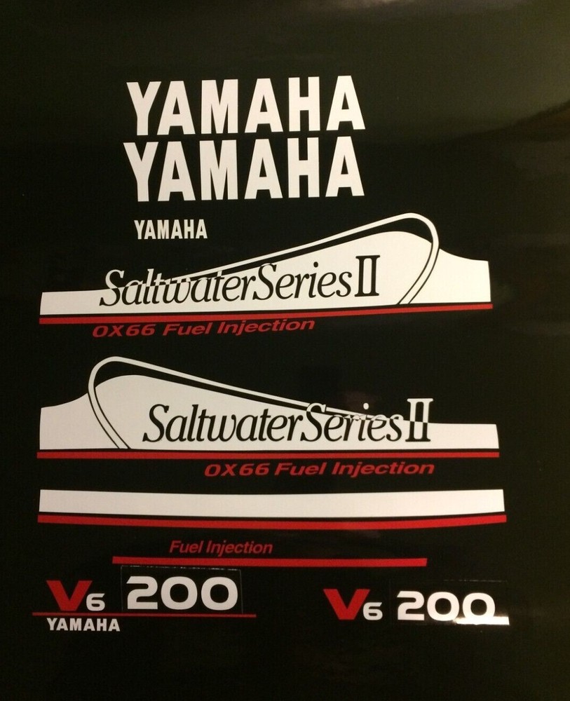 Yamaha OX66 Saltwater Series II Outboard Decals USA free ship  WHITE SET