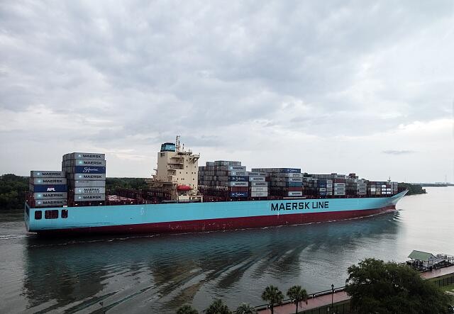 Photo:Savannah Georgia 2017 Maersk Line Container Ship Savannah River
