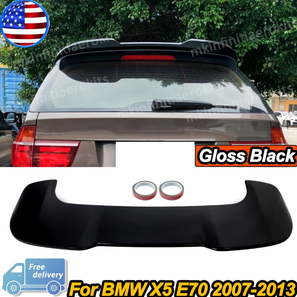 Fits 2007-2013 BMW X5 E70 Facelift Gloss Black Rear Window Roofline Roof Spoiler