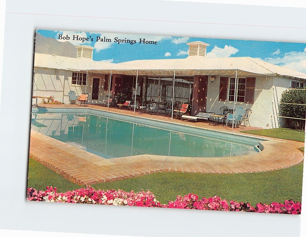 Postcard Bob Hope's Home & Pool Palm Springs California USA