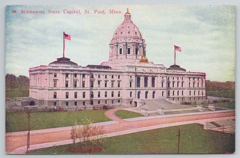 1910 Minnesota State Capitol St. Paul MN Vintage Postcard