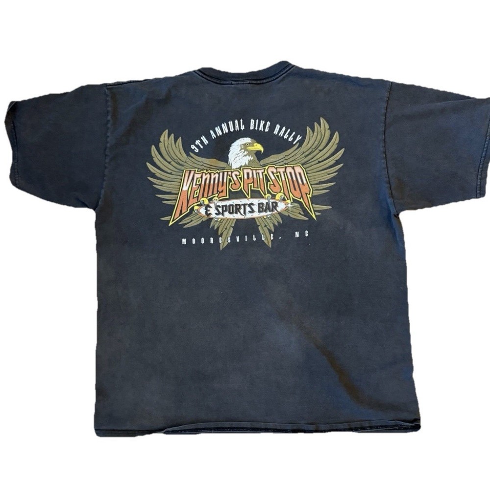 Bike Week Eagle T Shirt XL Black Vintage Retro Sports Bar Y2K Pit Stop Biker