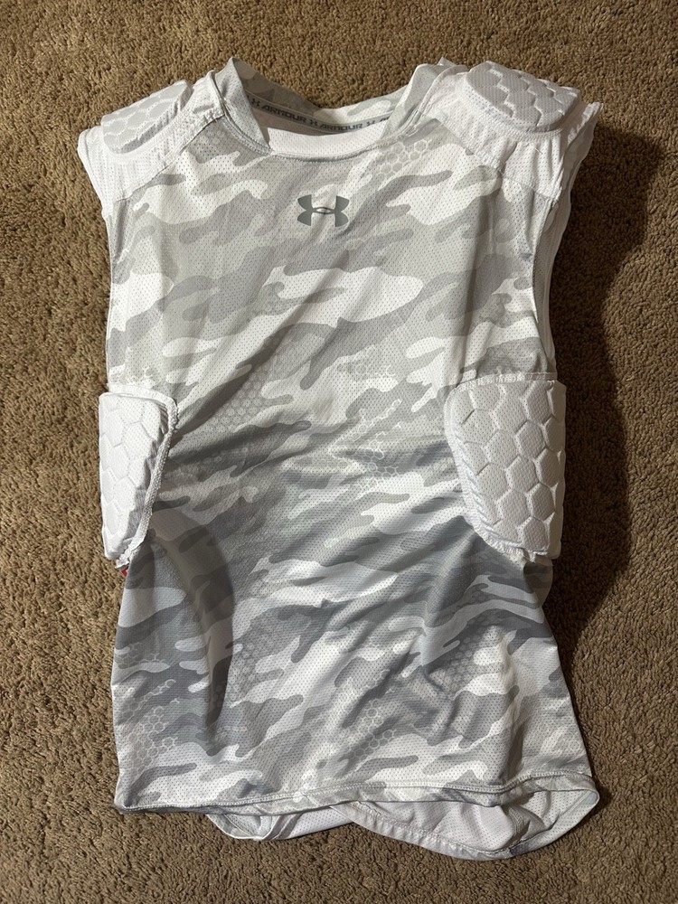 Under Armour Compression Padded Heat Gear Hex White Gray Camo Size Small Shirt