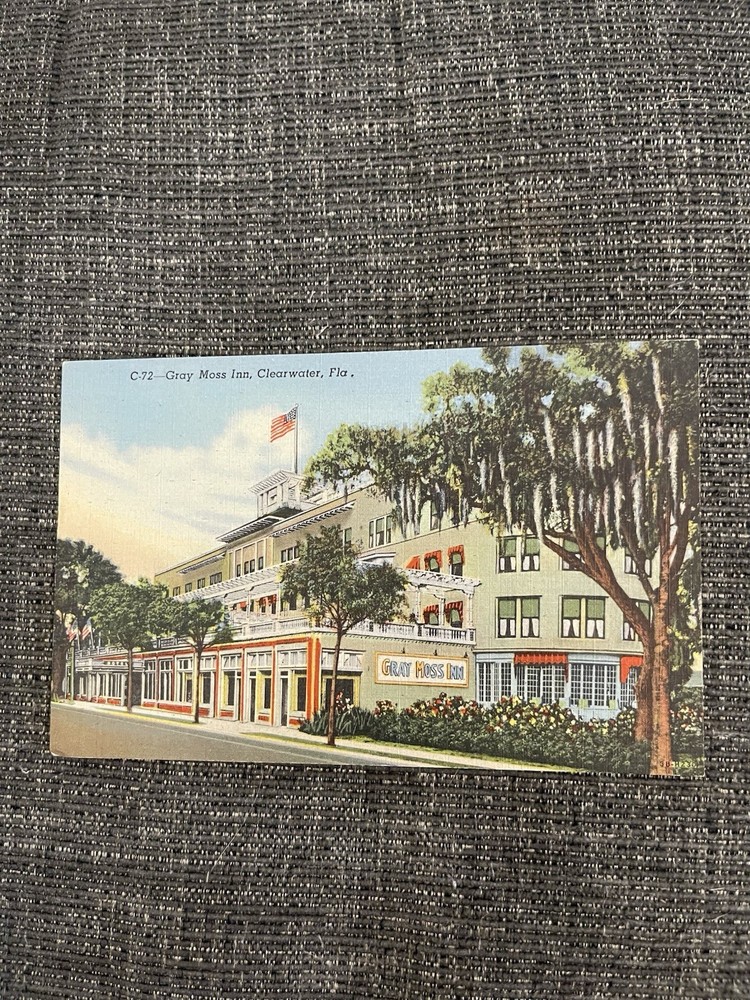 Vintage Linen Postcard Clearwater, Florida~ The Gray Moss Inn