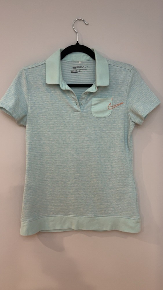 Nike Golf Sport Dri-FIT Light Blue/Mint Medium Polo Shirt Women’s Short Sleeve