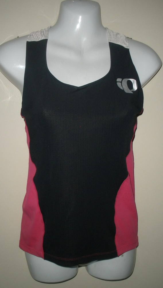 #1110 PEARL IZUMI Elite Tank Top Cycling Biking Running Shelf Bra Black Pink M