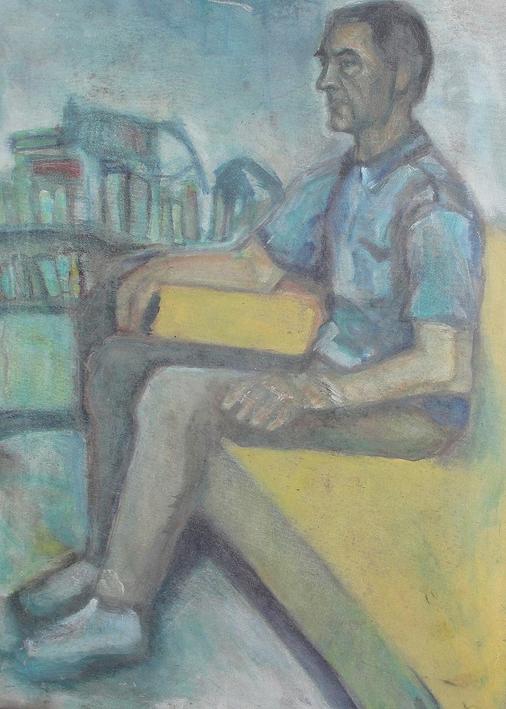 Expressionist oil painting portrait of a man in bold colors