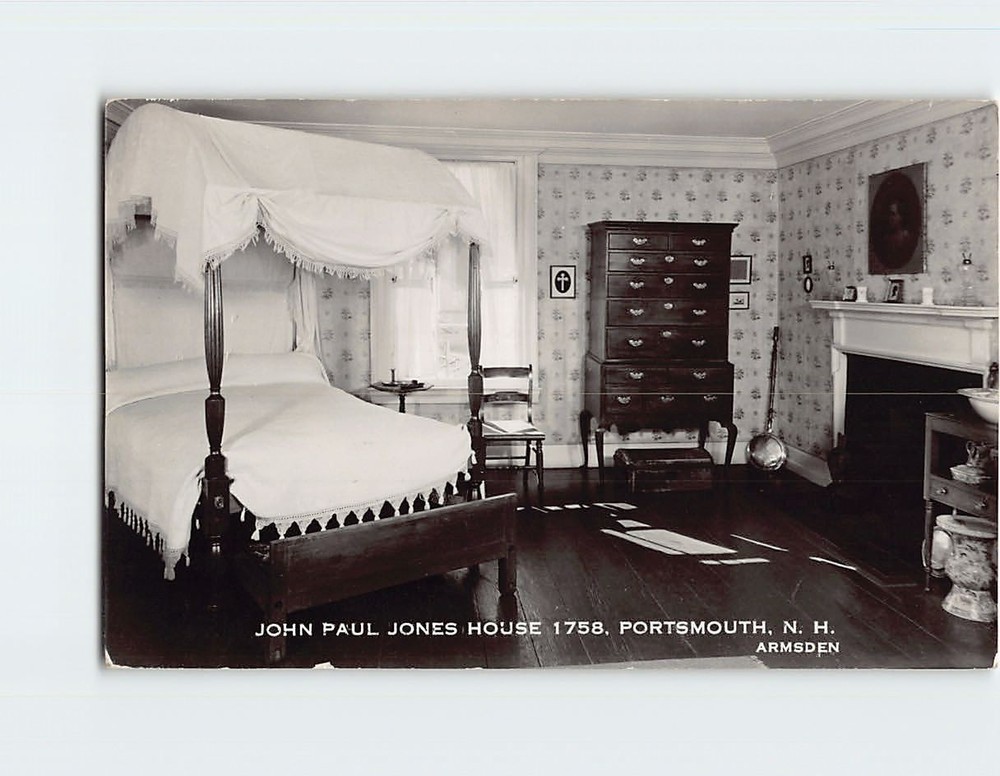 Postcard Bedroom in John Paul Jones House Portsmouth NH USA