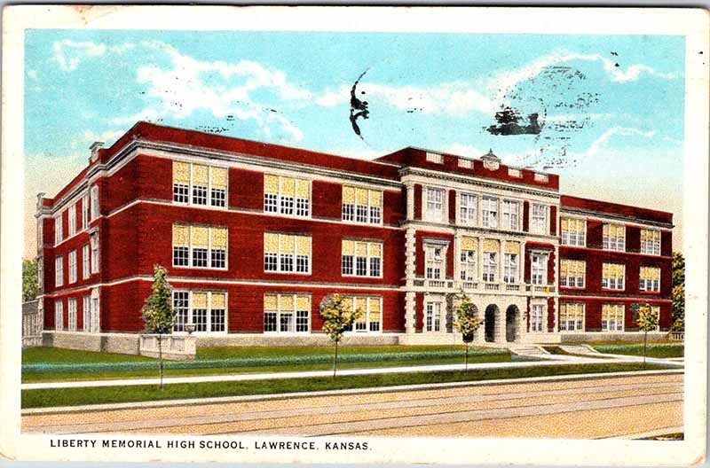 Postcard SCHOOL SCENE Lawrence Kansas KS m/09 AO4895