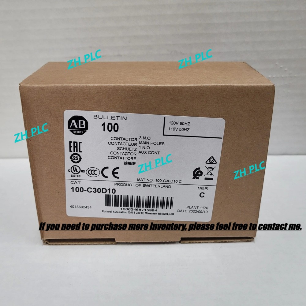 1PC NEW Allen-Bradley 100-C30D10 100C30D10 Contactor Module One year warranty