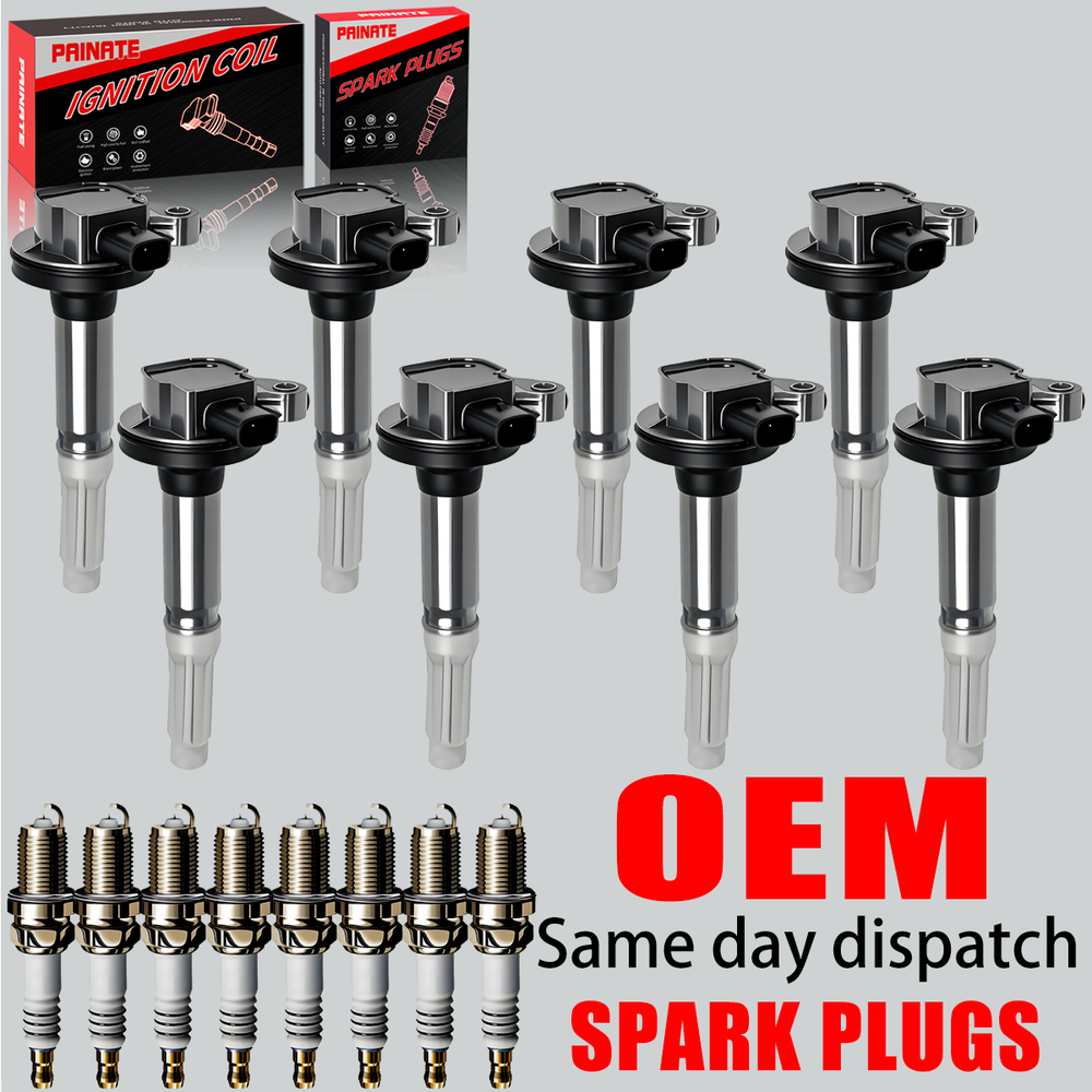 8X OEM Ignition Coils & 8X Iridium Spark Plugs For Ford F-150 5.0L DG542 UF622