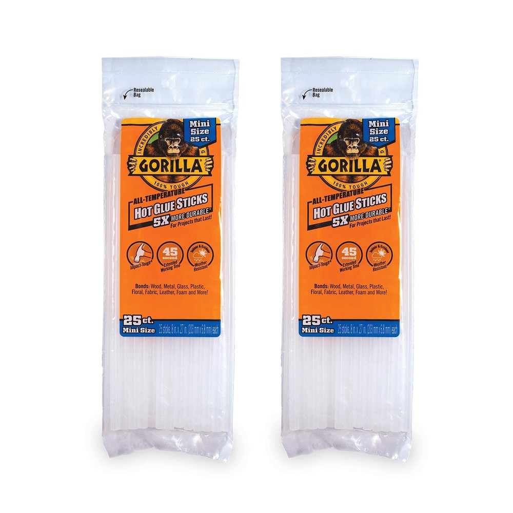 Gorilla Hot Glue Sticks, Mini Size, 8