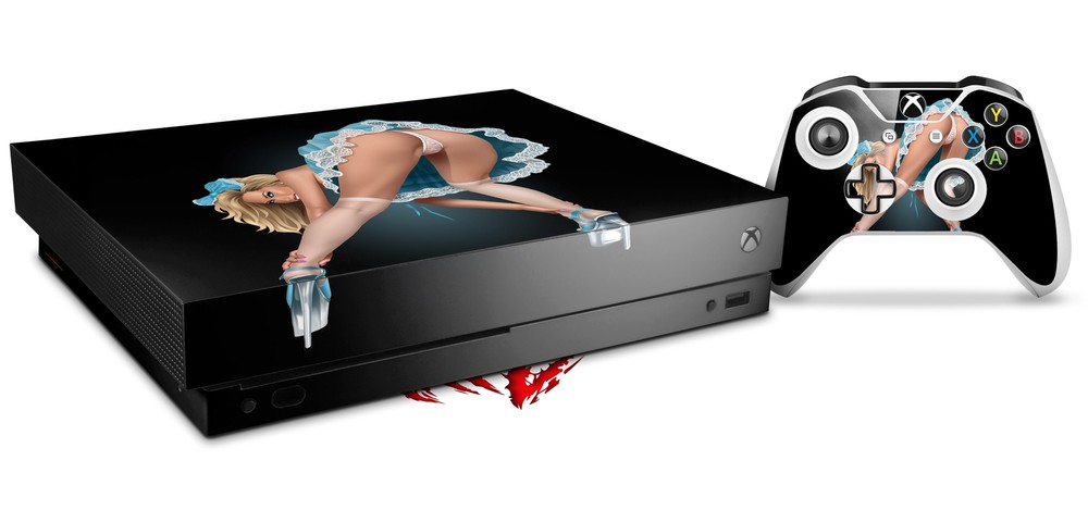 Skin for XBOX One X Console Controller Alice Pinup Girl Decal
