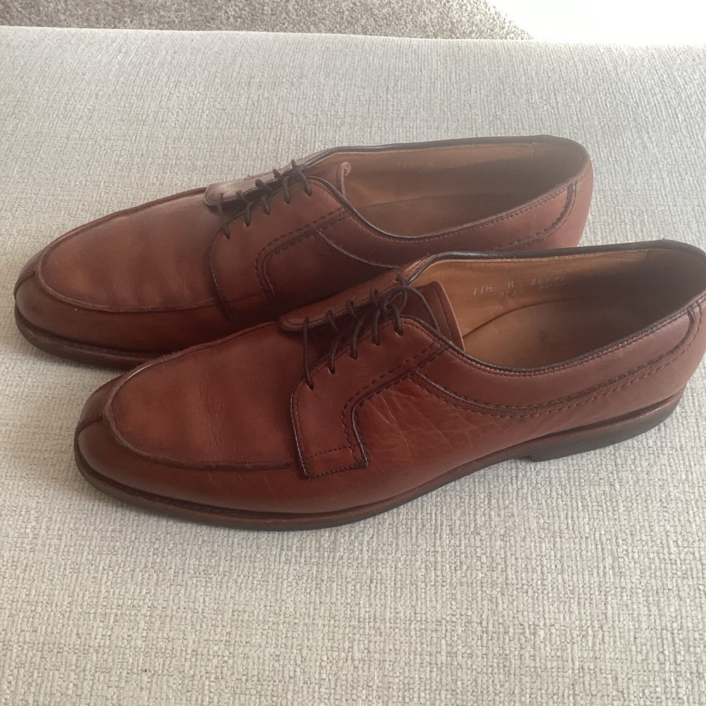 Allen Edmonds Stockbridge Brown Leather Derby Lace-Up Dress Shoes Men’s 11.5A