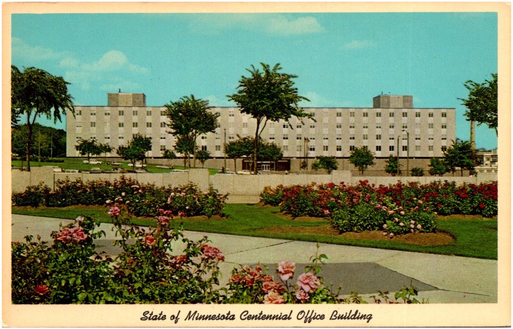 State of Minnesota Centennial Office Building St. Paul MN 1950s Chrome Postcard
