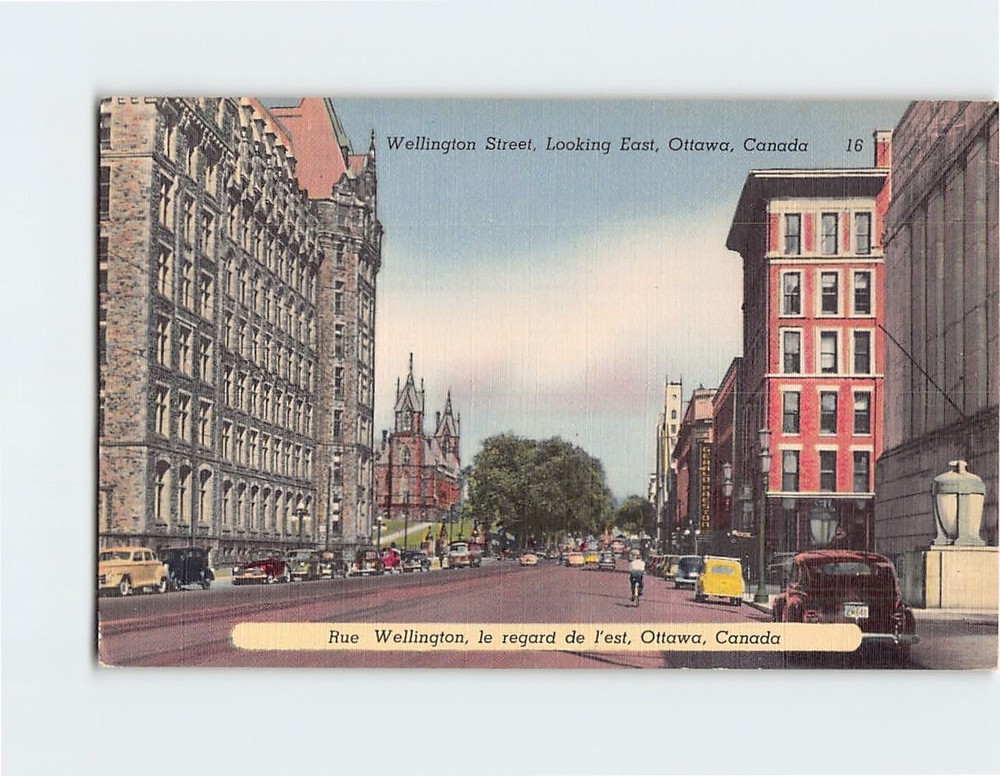 Postcard Wellington Street Looking East Ottawa Canada