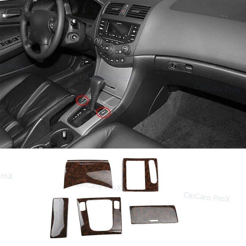 Agate Wood Grain Center Console Gear Shift Frame For Honda Accord EX 2003-2007