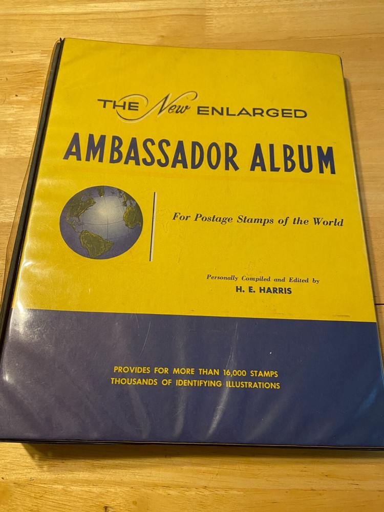 1960 Ambassador Album Postage Stamps Of The World With Hundreds Of Stamps