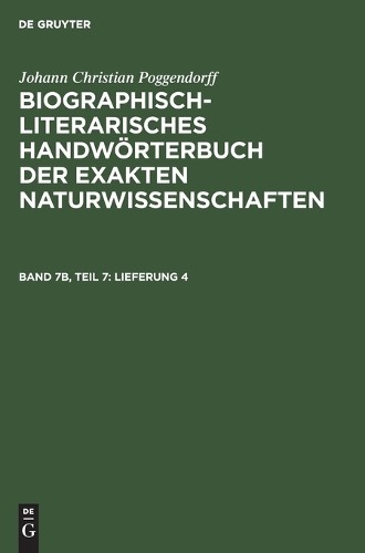 Johann Christian Poggendorff Lieferung 4 (Hardback)