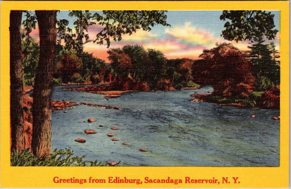Edinburg NY-New York, Scenic Greetings, Water, Vintage Postcard