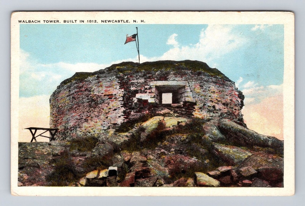 Newcastle NH-New Hampshire, Walbach Tower, Antique Vintage Souvenir Postcard