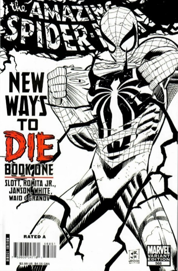 Amazing Spider-Man, The 568/Marvel 2008 VF+ UNREAD Black & White Sketch Variant
