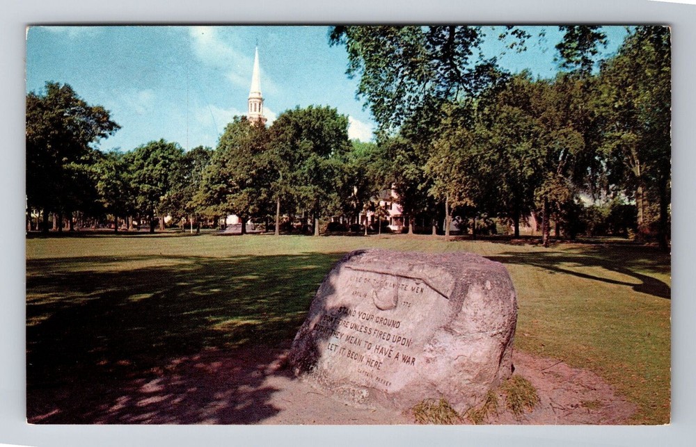 Lexington MA-Massachusetts, Battle Green, Antique, Vintage Souvenir Postcard