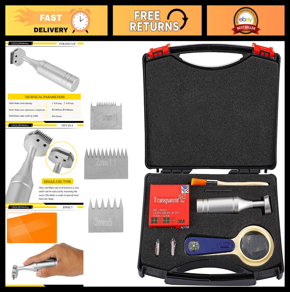 Cross Hatch Adhesion Tester Kit - Multi-Blade Cutter 1mm/2mm/3mm with Case