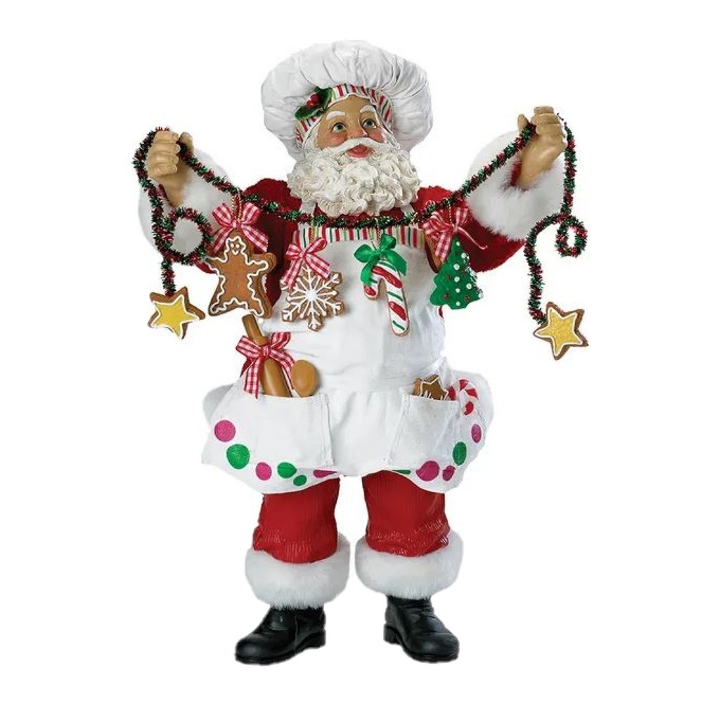 Kurt Adler Fabriche Christmas Figurine, Christmas Chef Santa, 12in