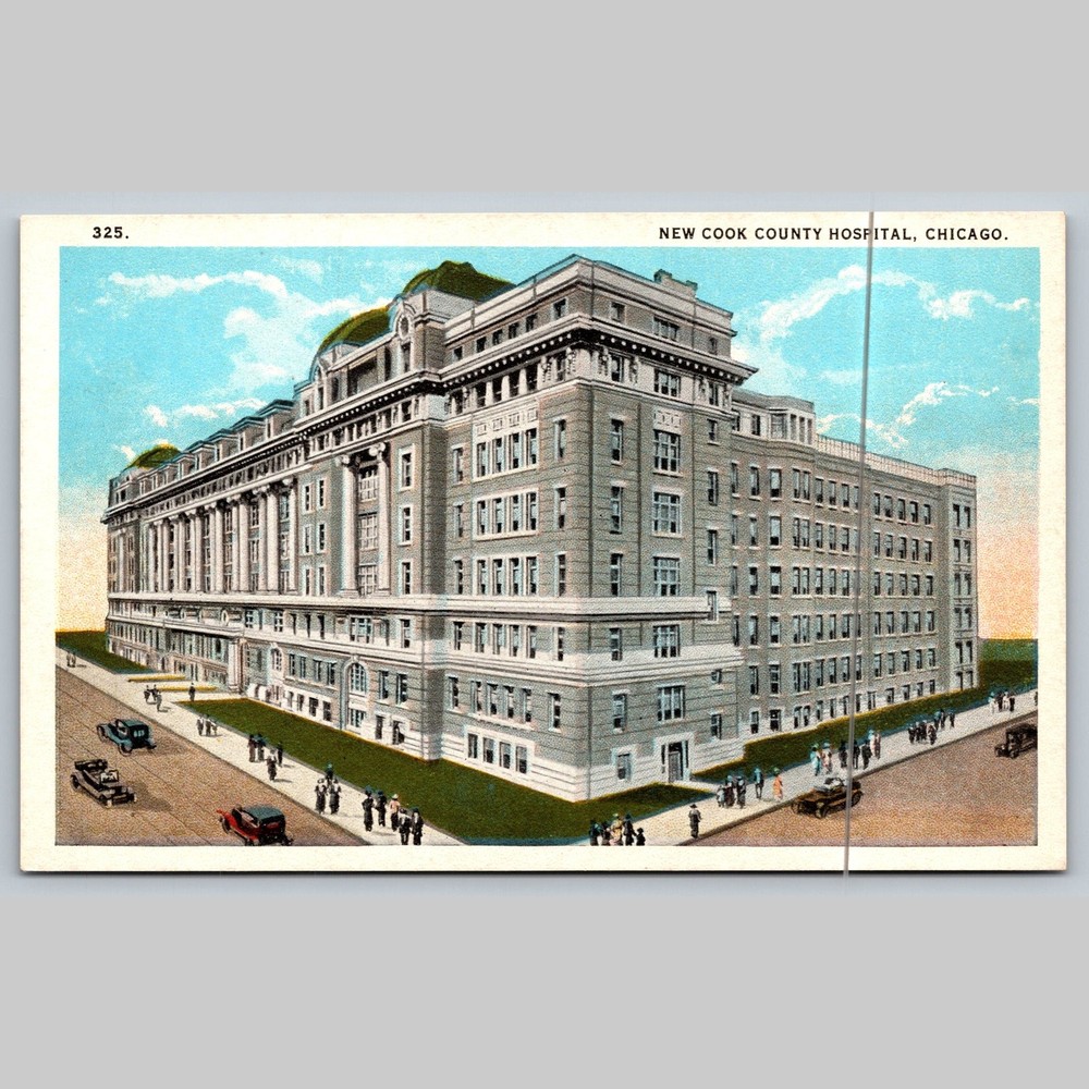 Postcard New Cook County Hospital Chicago Architecture