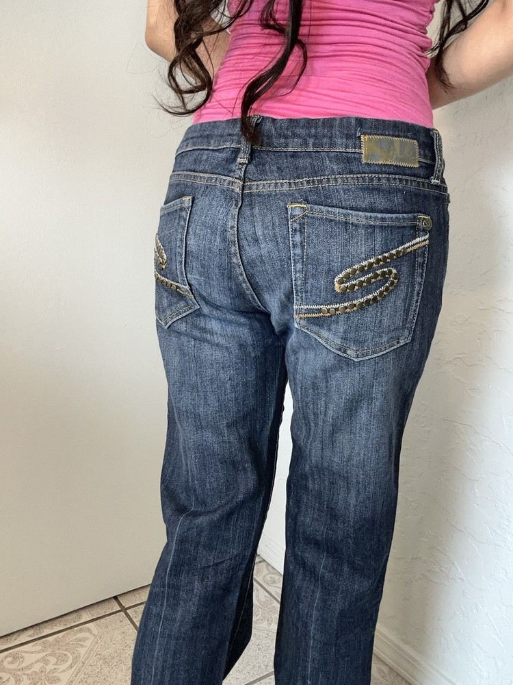 Y2K Sele Flare Low Rise Blue Jeans Denim Size 5 Fits Waist 29