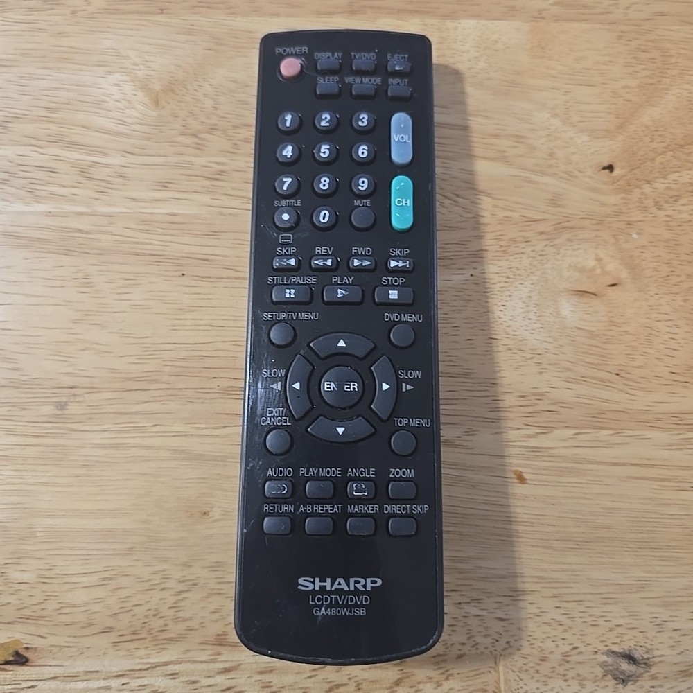 Sharp Lcdtv/dvd LCD TV DVD Remote Control GA480WJSB Complete With Battery Cover