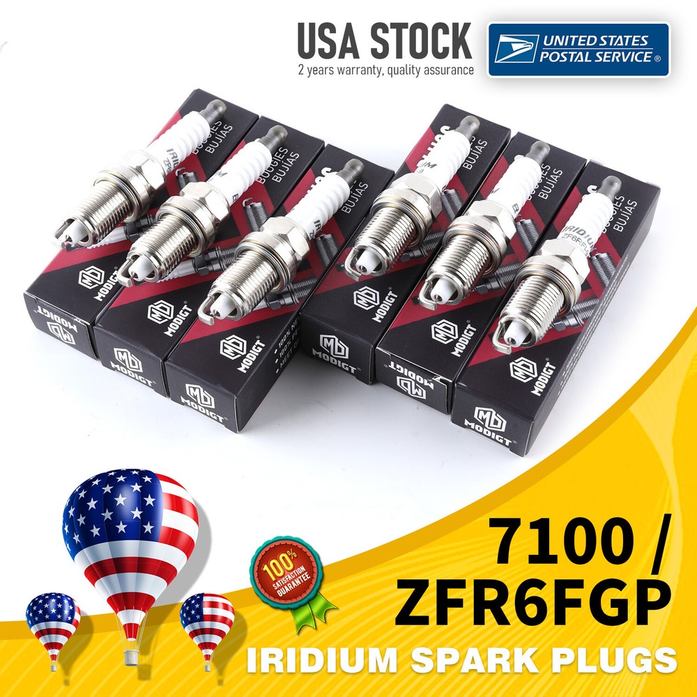 6PCS OEM ZFR6FGP 7100 Iridium Spark Plugs for 2009-2010 Suzuki Swift+ Resistor Type