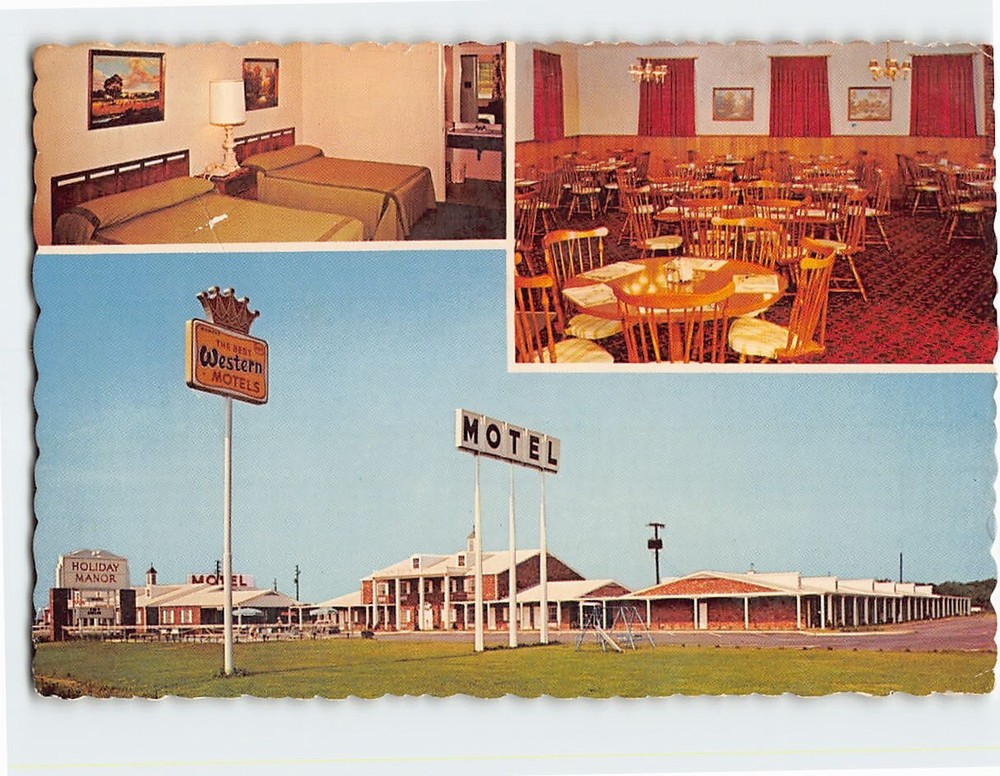 Postcard Holiday Manor Motel & Capri Restaurant Byron Georgia USA