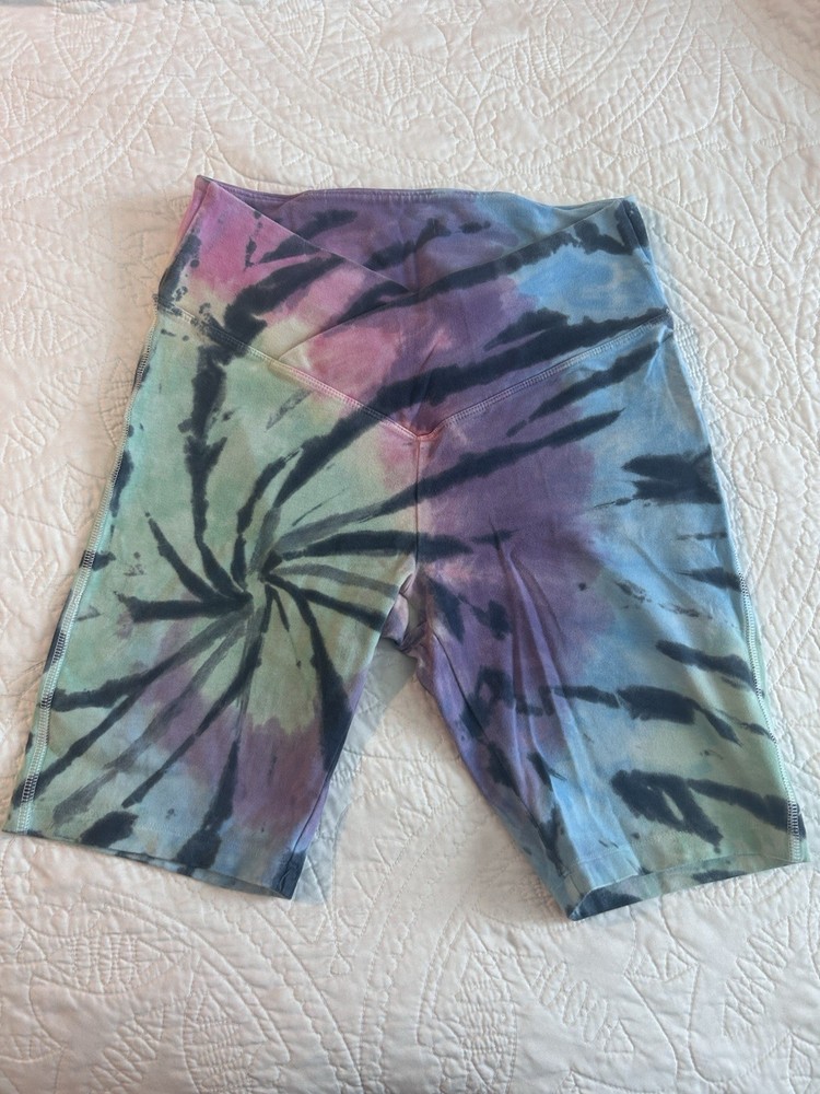 PINK Victoria's Secret Women's Tie-Dye Biker Shorts Stretch Gym Training M