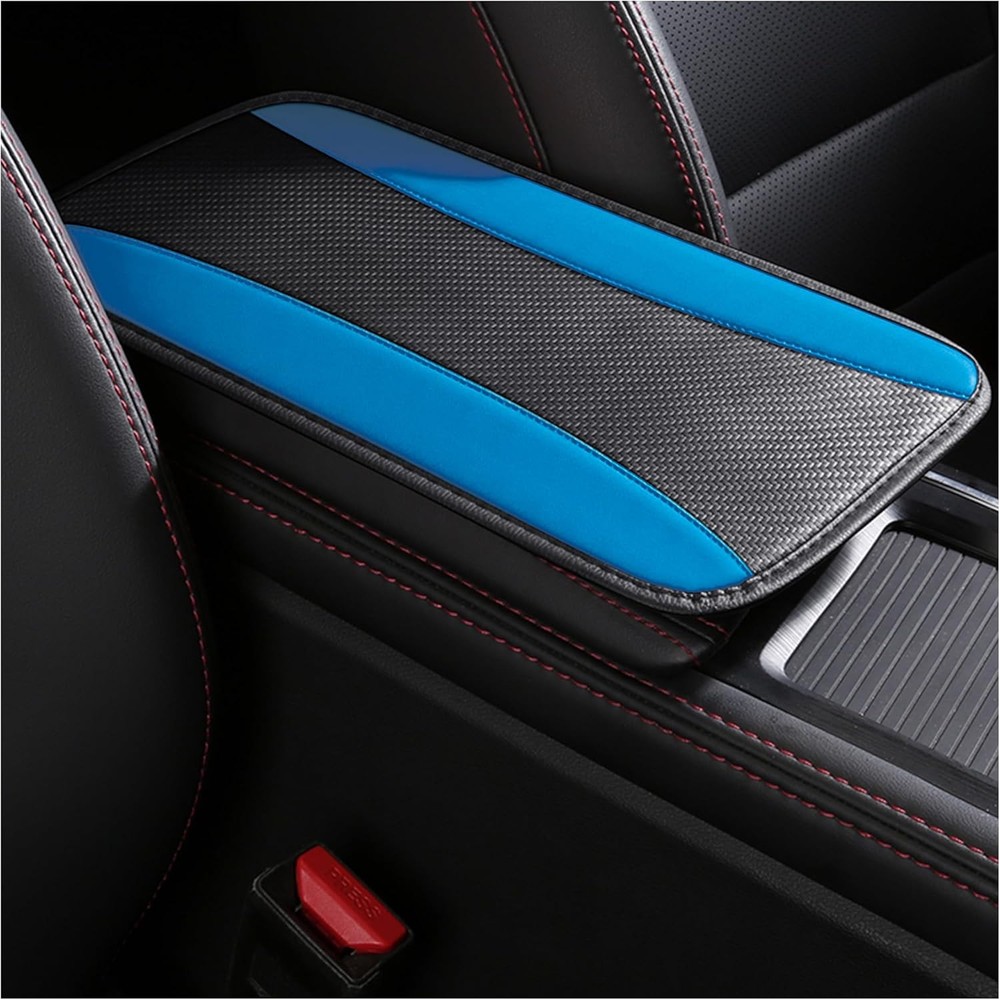 Universal PU Leather Car Center Console Cover, Stylish Armrest Pro Color: Blue