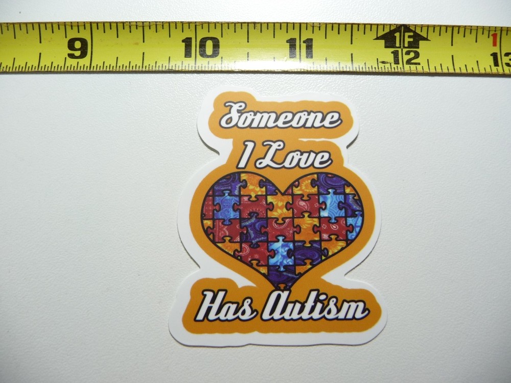 Autism Awareness Heart Puzzle Piece Decal Sticker for Support