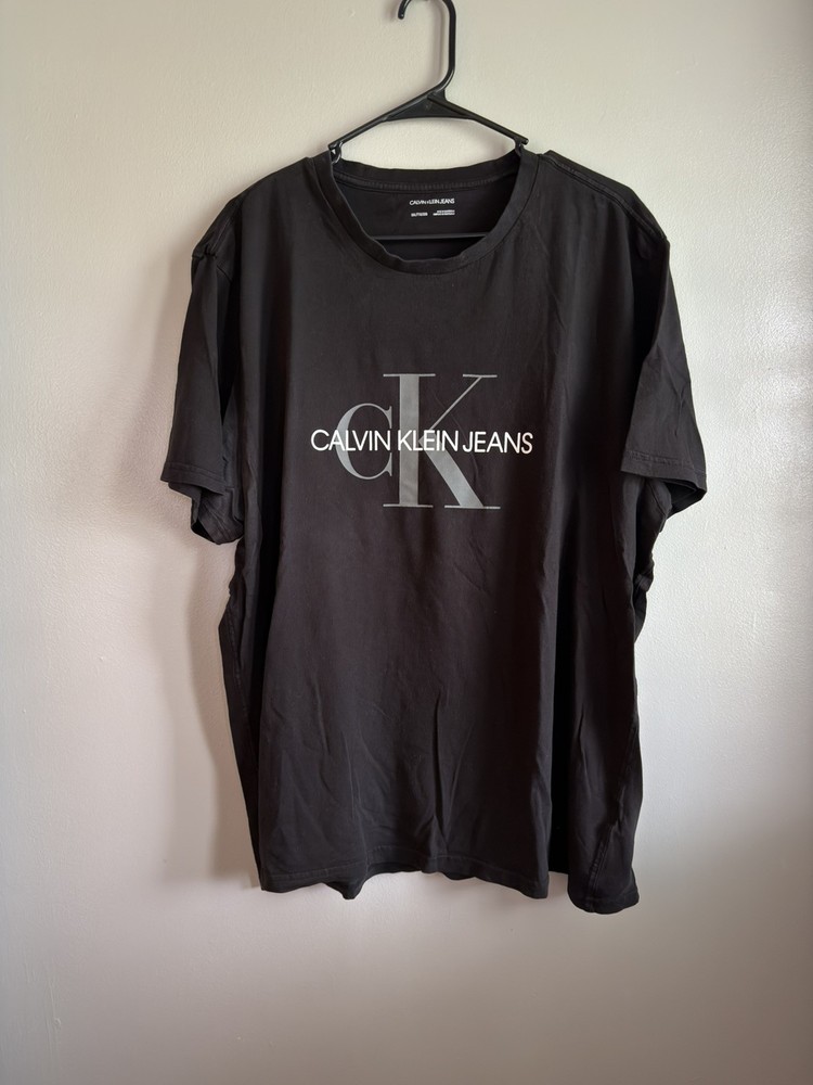 Calvin Klein Jeans Men's Black  T Shirt, Size XXL- Logo Graphic Print, New