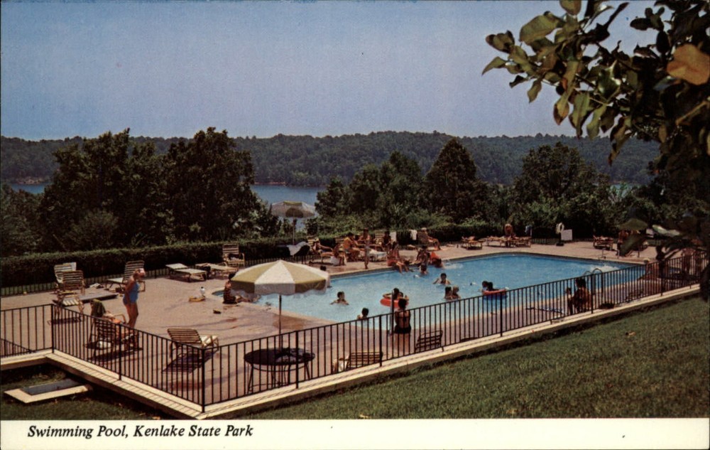 Kenlake State Park Resort Pool Hardin Kentucky ~ 1970s postcard