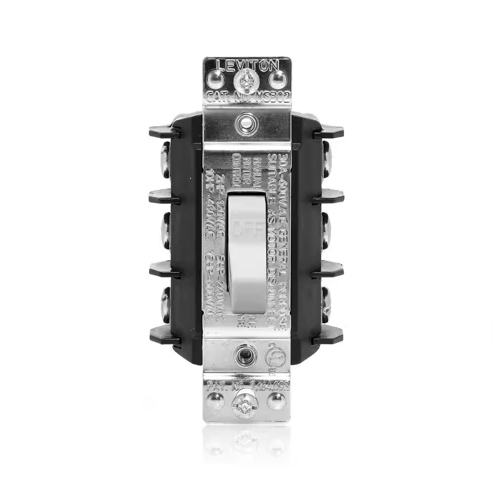 30 Amp 600 Volt Industrial Grade Three Pole Three Phase AC Manual Motor Toggle-image