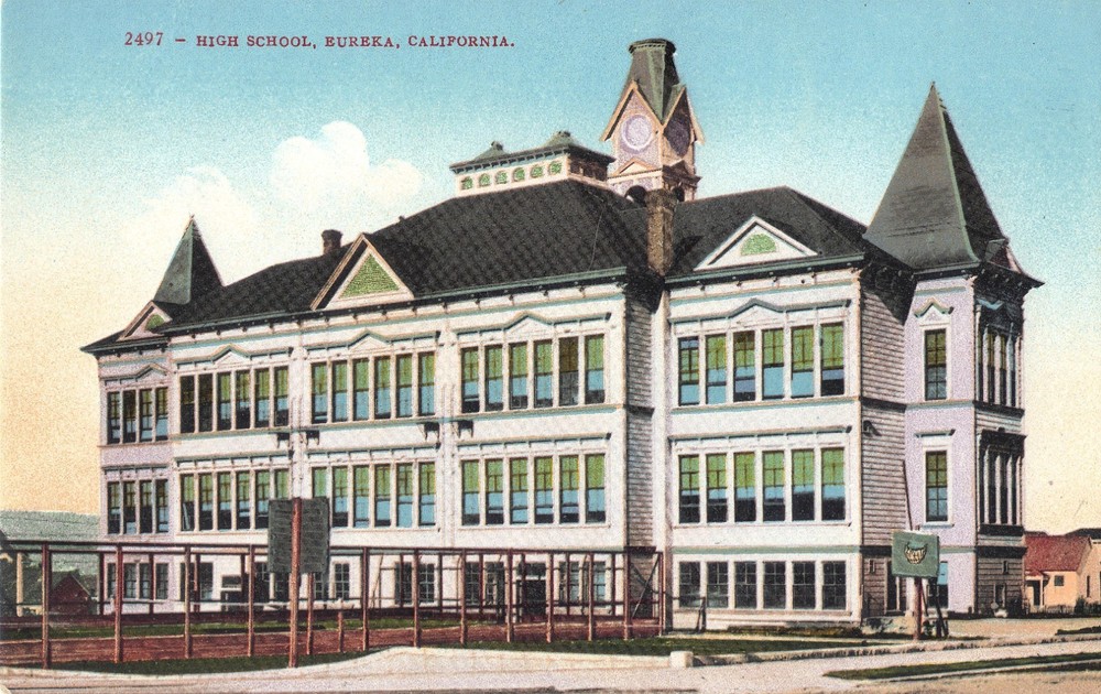 Eureka CA  High School  Vintage  DB Postcard UNPOSTED EXCL