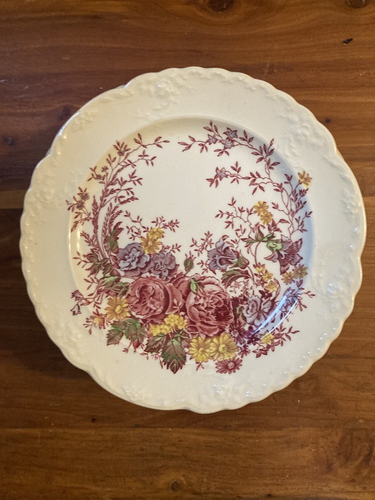 taylor smith & taylor USA floral dessert plates set of twelve