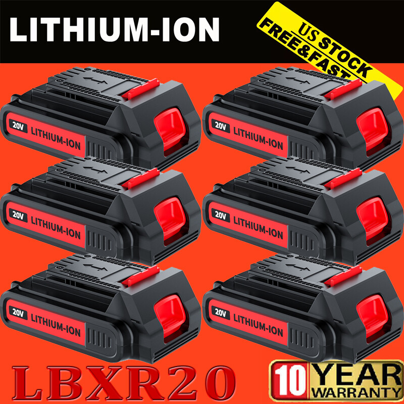1-6Pcs LB2X4020 1.5Ah 20V MAX Lithium Battery for Black & Decker LBXR20 LBX20