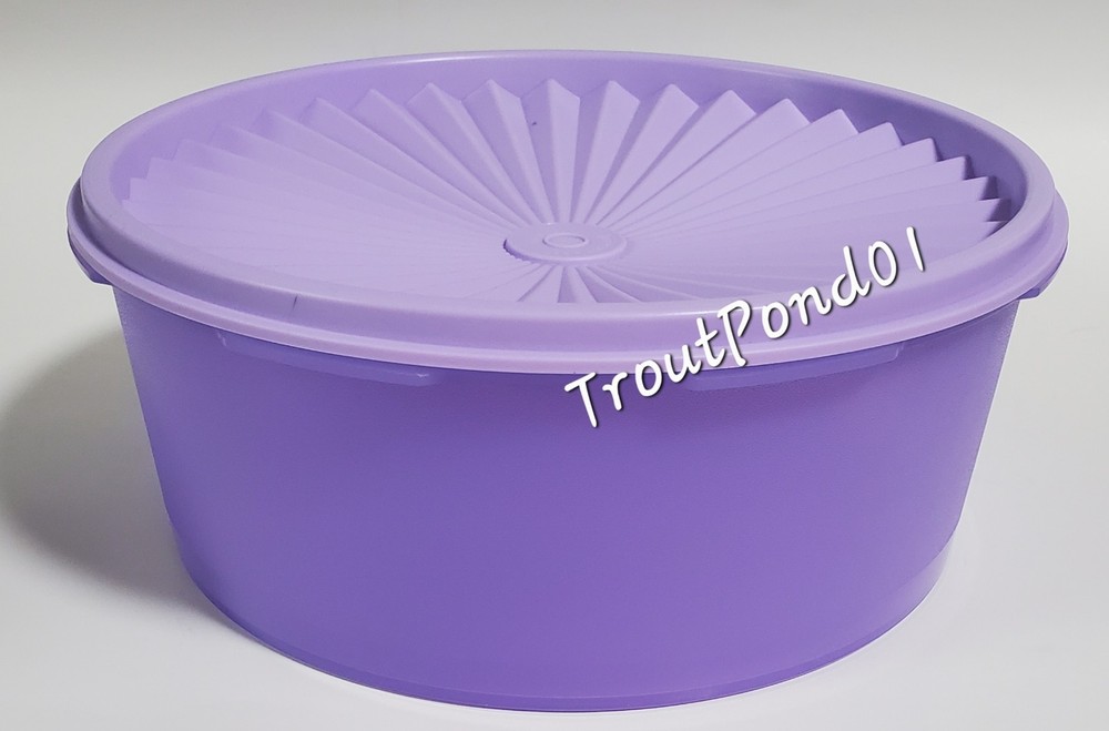Tupperware Servalier Stacking Canister 8 C Capacity Lilac Purple 1-Touch Seal
